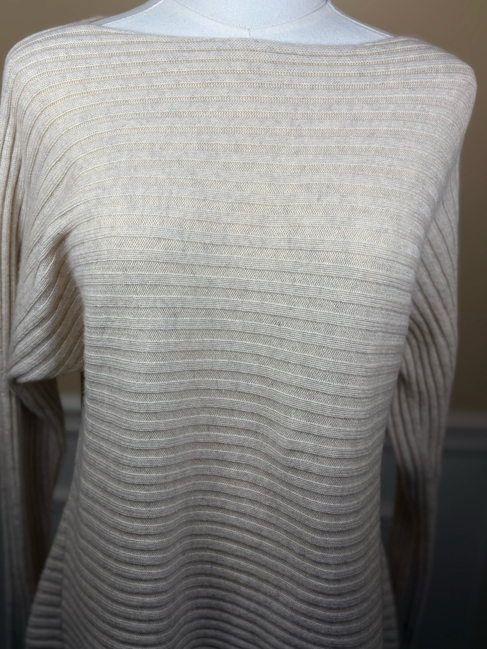 🤍 VINCE Wool Cashmere Ribbed Open-Back Tie Sweater S Oatmeal